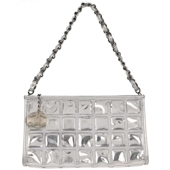 Chanel Silver PVC Lambskin Ice Cube Shoulder Bag - Picture 1 of 10